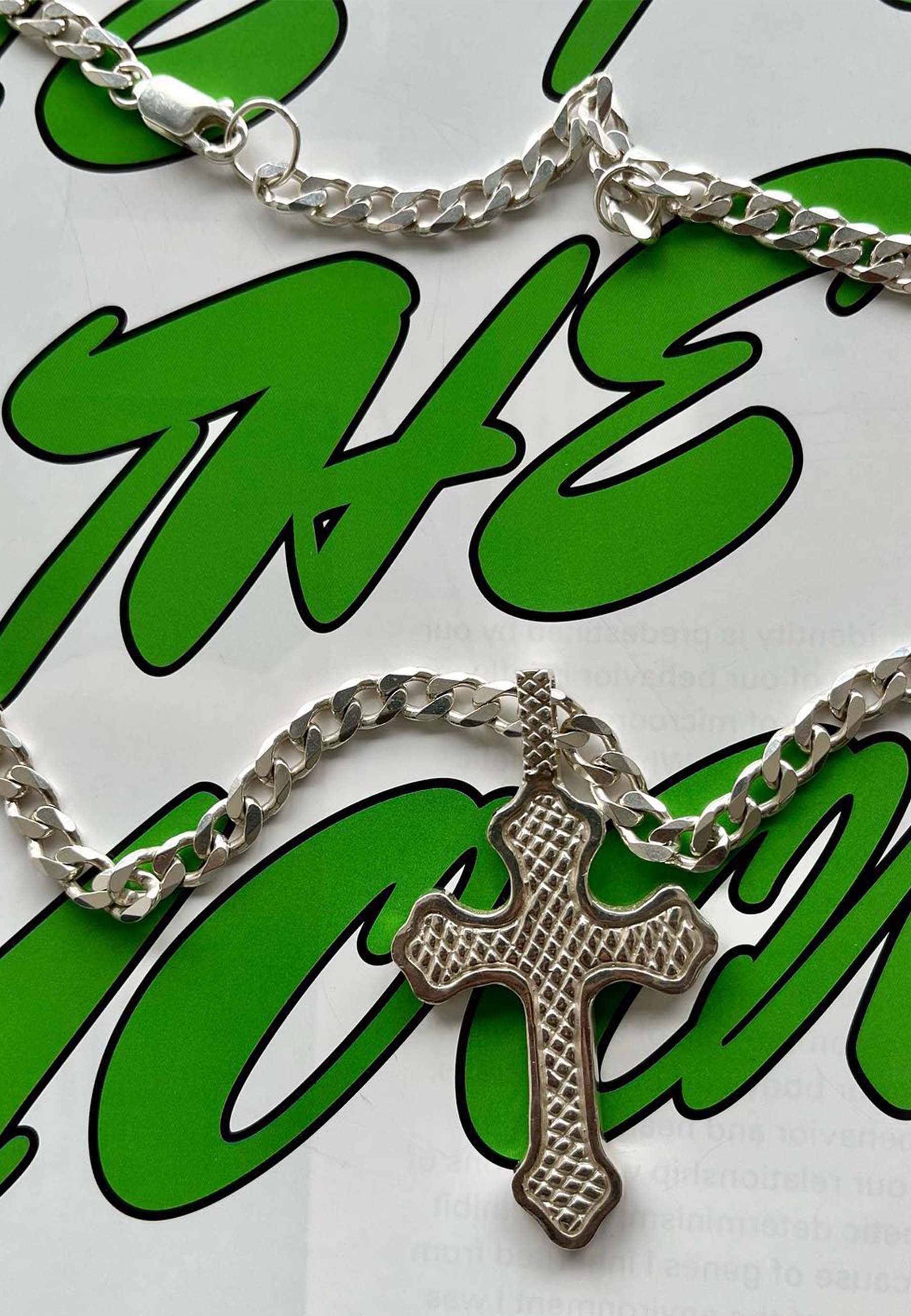 Big Cross Necklace - Silver - Image 3