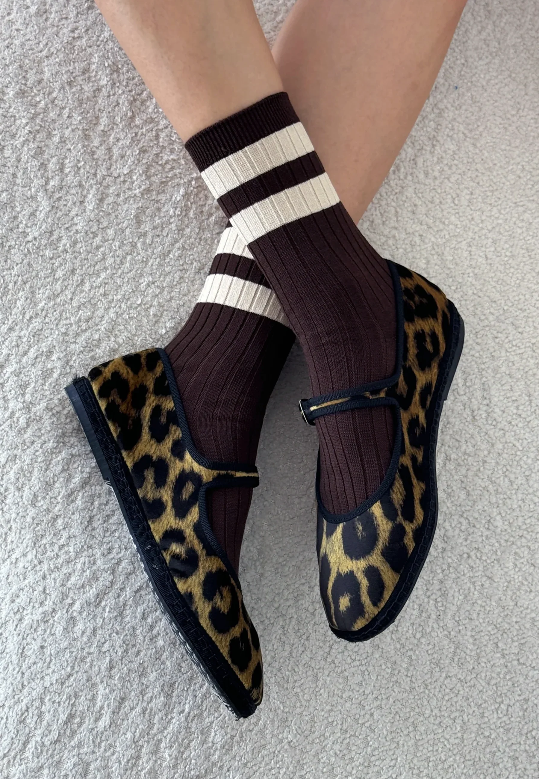 Her Varsity Socks - Espresso - Image 3